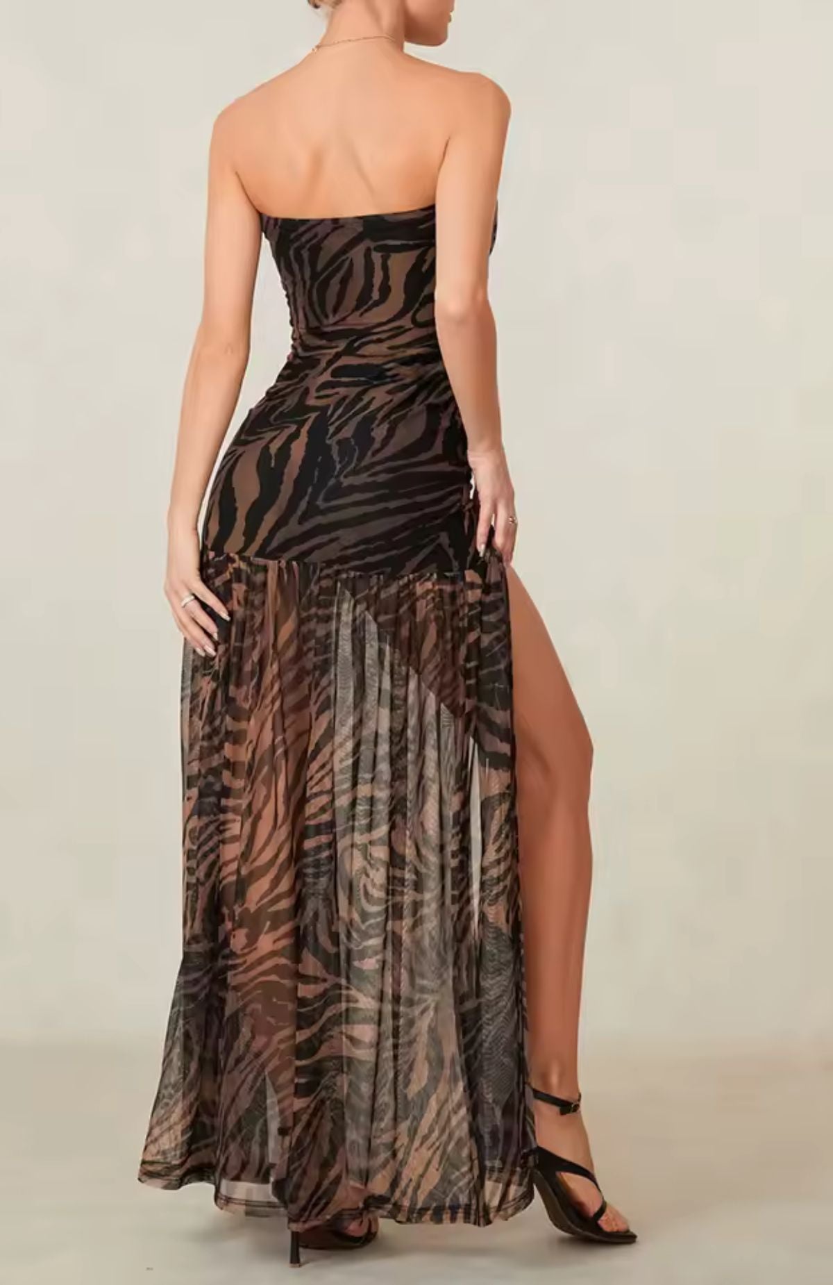 Robe longue fendue "Nuit d'été"