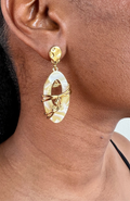 Boucles d’Oreilles Rondes Nacrées Dorées – Tyb Orchid
