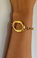 Bracelet Chaînes Doré avec Cercle Ovale – Tyb Orchid