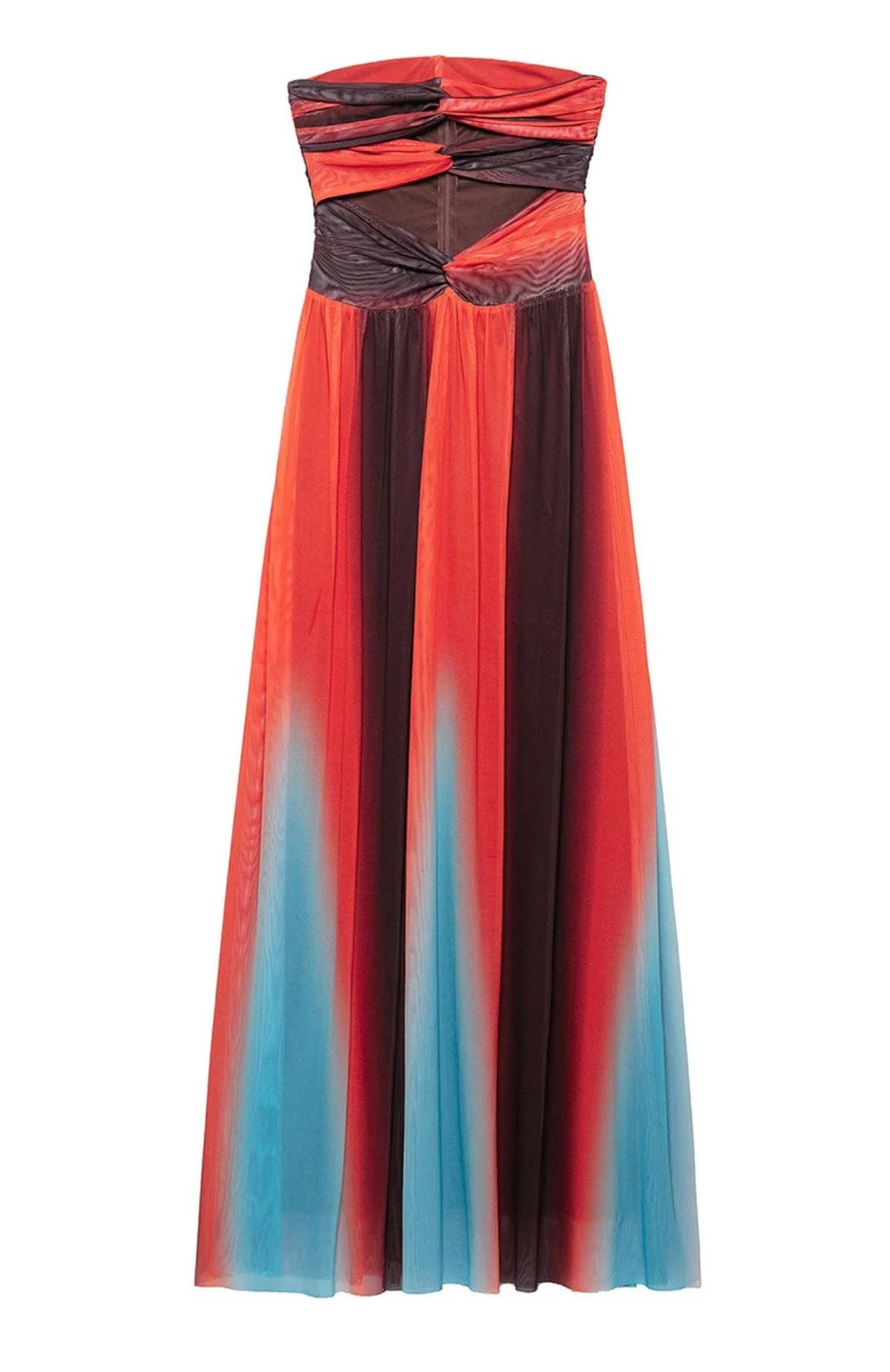 Robe longue dégradée "Flamme d’Azur"