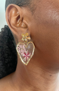 boucles acier inoxydable en forme de coeur et fleur