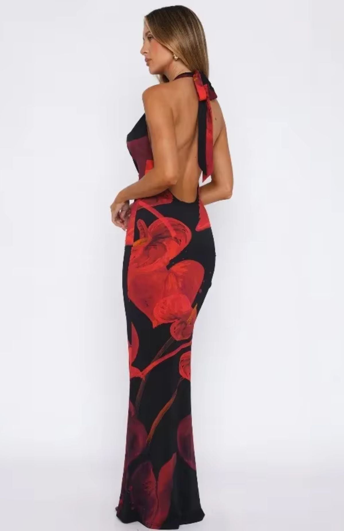 Robe longue dos nu "Fleur de Minuit"