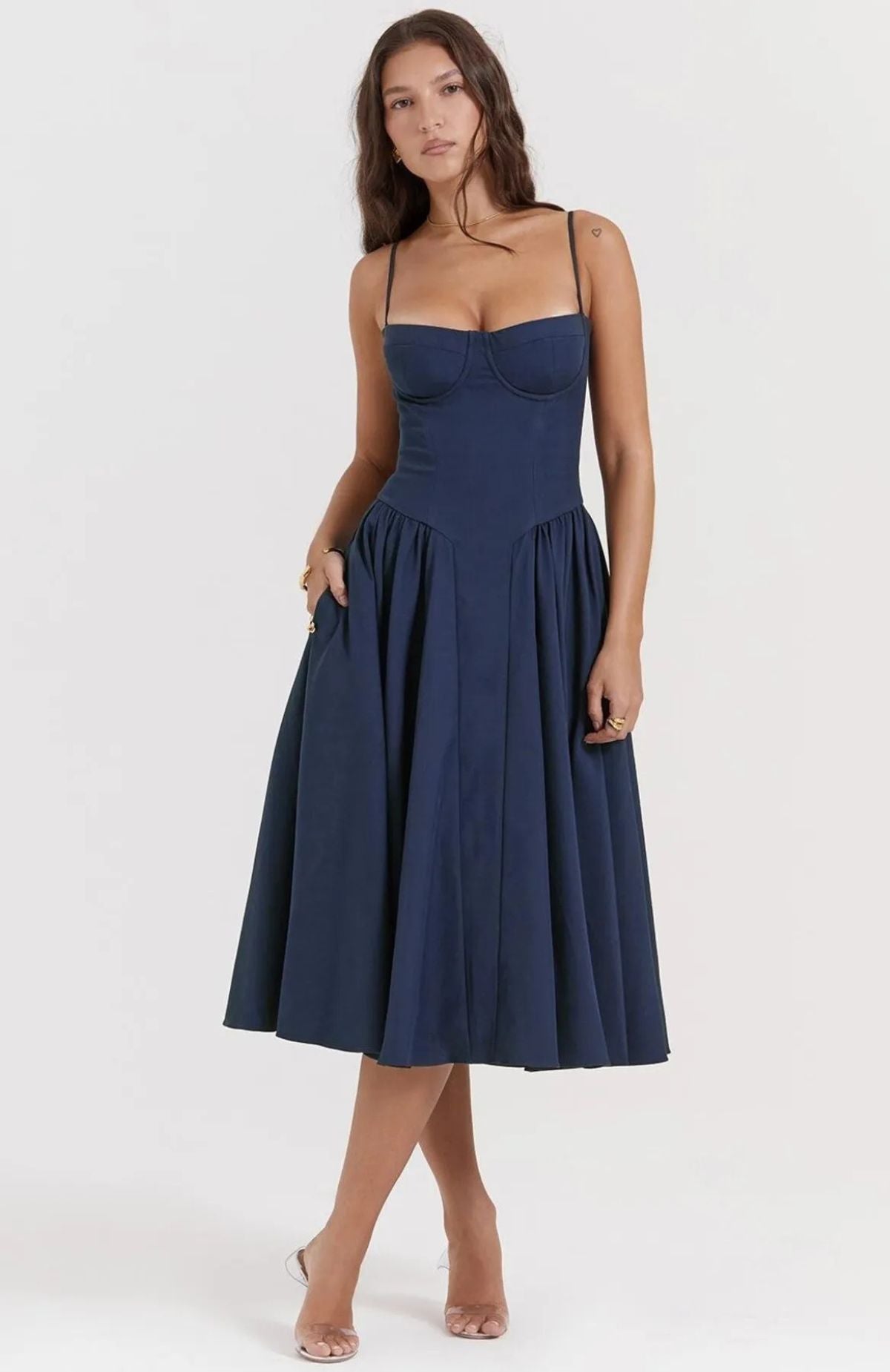 Robe bustier plissée "Élégance sun"